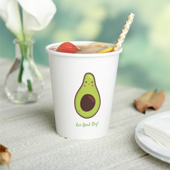 Vasos De Papel Avo Good Day Happy Aguacate (in situ)