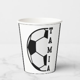 Vasos De Papel Awesome Nombre Personalizado Soccer Ball Sports