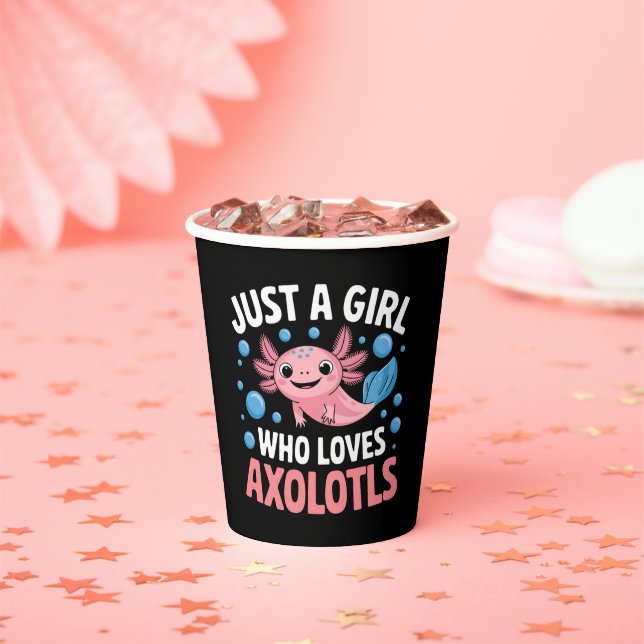 Vasos De Papel Axolotl Kawaii Es Sólo Un Chica Que Ama A Axolotls (in situ)