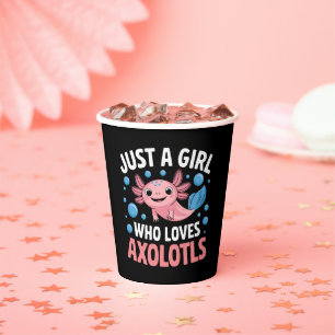 Vasos De Papel Axolotl Kawaii Solo Una Chica Que Ama Axolotls
