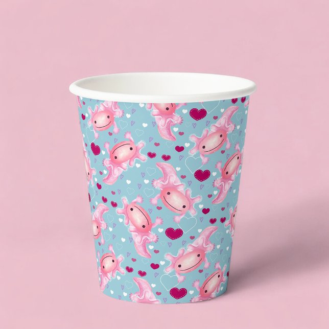 Vasos De Papel Axolotls rosados (Subido por el creador)