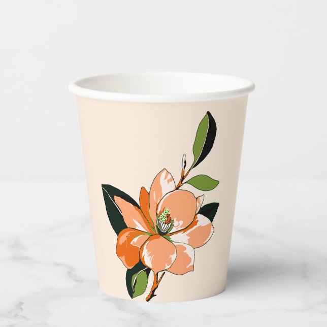 Vasos De Papel Azalea Albaricoque sobre Crema (Anverso)