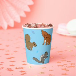 Vasos De Papel Azul ardilla