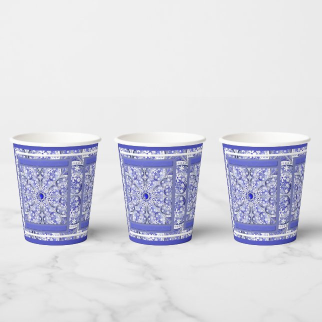 Vasos De Papel Azul cerámico de Grecia (Multi)