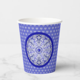 Vasos De Papel Azul de encaje cerámico de Grecia