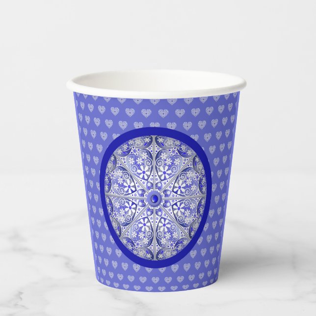 Vasos De Papel Azul de encaje cerámico de Grecia (Anverso)