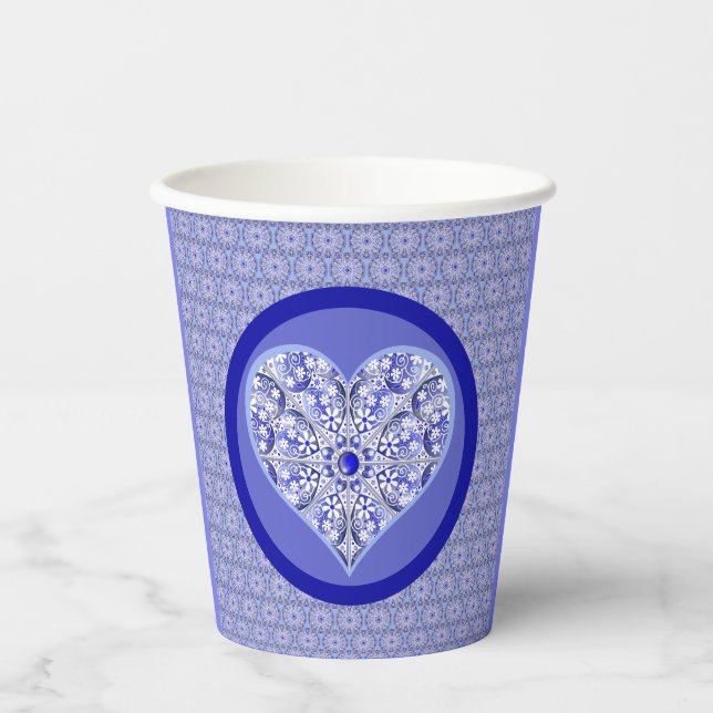 Vasos De Papel Azul de encaje cerámico de Grecia (Anverso)