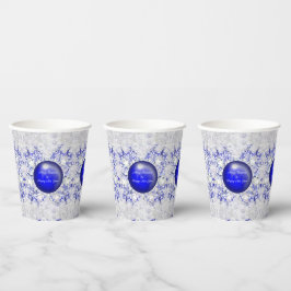 Vasos De Papel Azul de encaje cerámico de Grecia y copo de nieve
