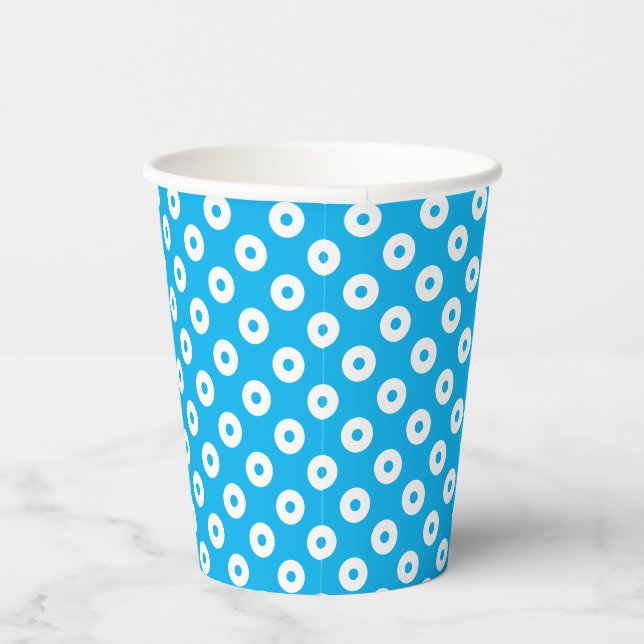 Vasos De Papel Azul divertido con puntos de polka azul y blanco (Derecha)
