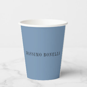 Vasos De Papel Azul Gris Minimalista Legible Moderno Plano