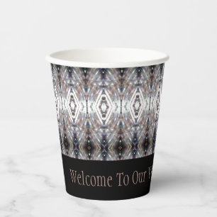 Vasos De Papel Azul Gris Y Negro