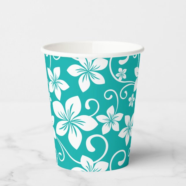 VASOS DE PAPEL AZUL HAWAI (VERDE CIÉNAGA) (Izquierda)