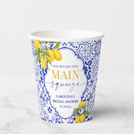Vasos De Papel Azul Italiano Principal Squeeze Desayuno de Novia 