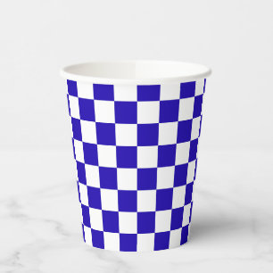 Vasos De Papel Azul profundo a cuadros 