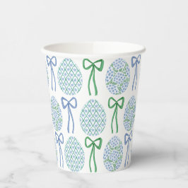 Vasos De Papel Azul y verde de Semana Santa y Huevos
