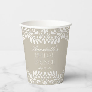 Vasos De Papel Azulejo Talavera Beige Desayuno Nupcial Fiesta Esp