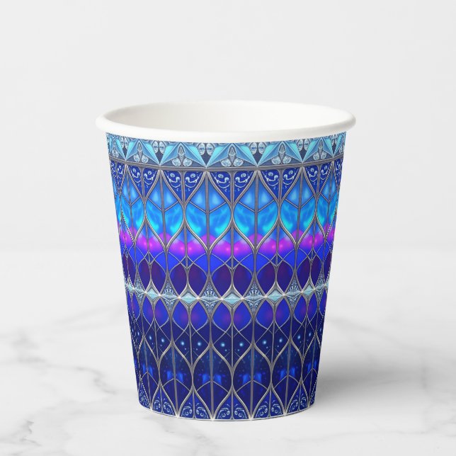 Vasos de Papel Azules Decorativos (Anverso)