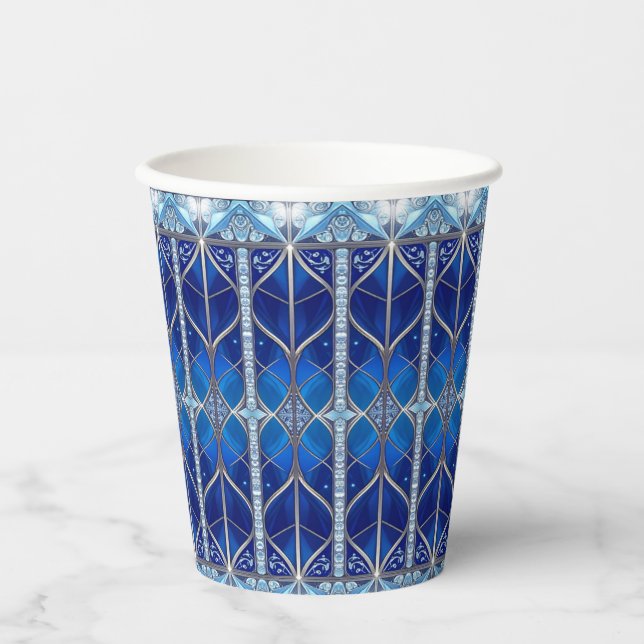 Vasos de Papel Azules Decorativos (Anverso)