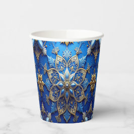 Vasos de Papel Azules Decorativos de Navidad