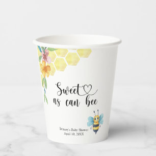 Vasos De Papel Baby Bee - dulce como puede ser abeja