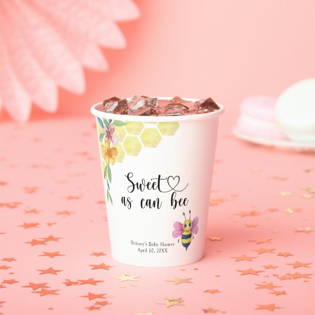 Vasos De Papel Baby Bee - sweet as can bee (in situ)
