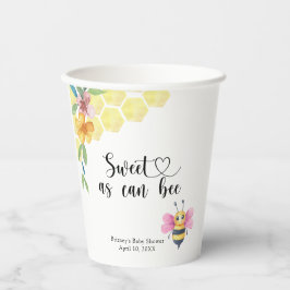 Vasos De Papel Baby Bee - sweet as can bee