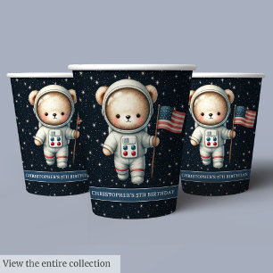Vasos De Papel Baby Boy Papel de Cumpleaños Cups Astronauta de Os