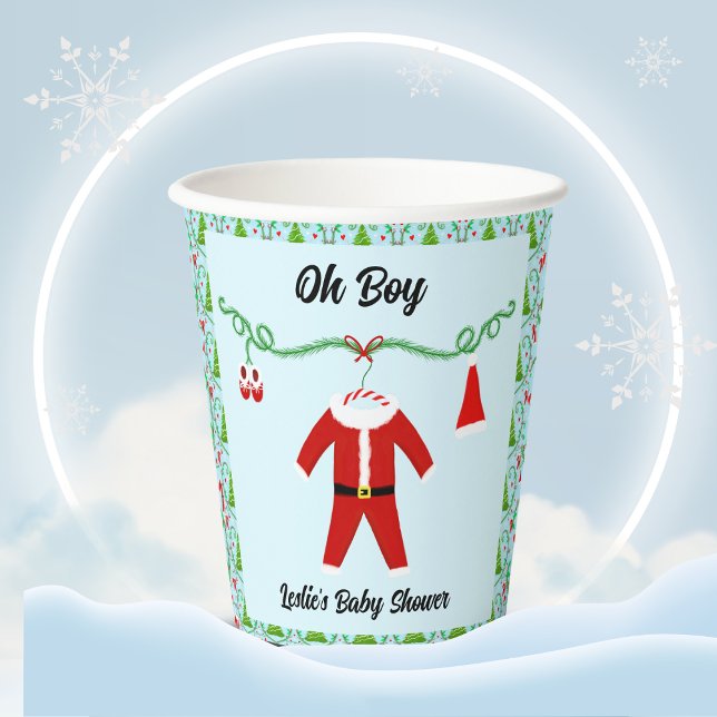 Vasos De Papel Baby Boy Santa Outfit Baby Shower (Subido por el creador)