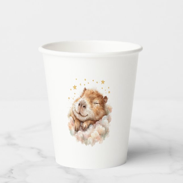 Vasos De Papel Baby Boy Shower Cup • Capybara Design (Anverso)
