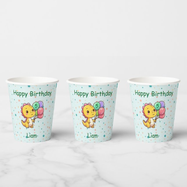 Vasos De Papel Baby Dino Paper Cups (Multi)