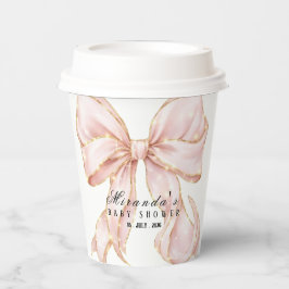 Vasos De Papel Baby Girl Pink Bow Baby Shower 