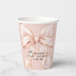 Vasos De Papel Baby Girl Pink Bow Baby Shower 