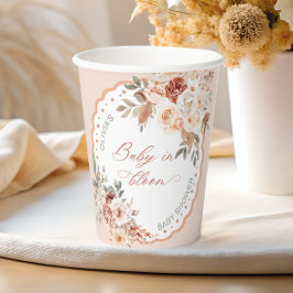 Vasos De Papel Baby in Bloom Boho Floral Baby Shower