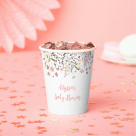 Vasos De Papel Baby In Bloom Boho Wildflower Baby Shower