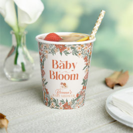 Vasos De Papel Baby in Bloom Boho Wildflower Baby Shower
