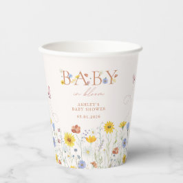 Vasos De Papel Baby In Bloom Colorful Wildflower Baby Shower