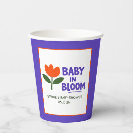 Vasos De Papel Baby in Bloom Tulip Trendy Modern Baby Shower