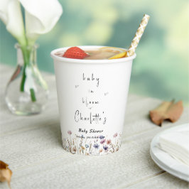 Vasos De Papel Baby In Bloom Wildflower Baby Shower
