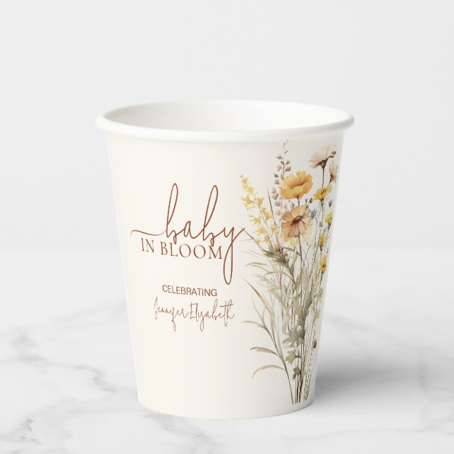 Vasos De Papel Baby in Bloom Wildflower Baby Shower (Anverso)