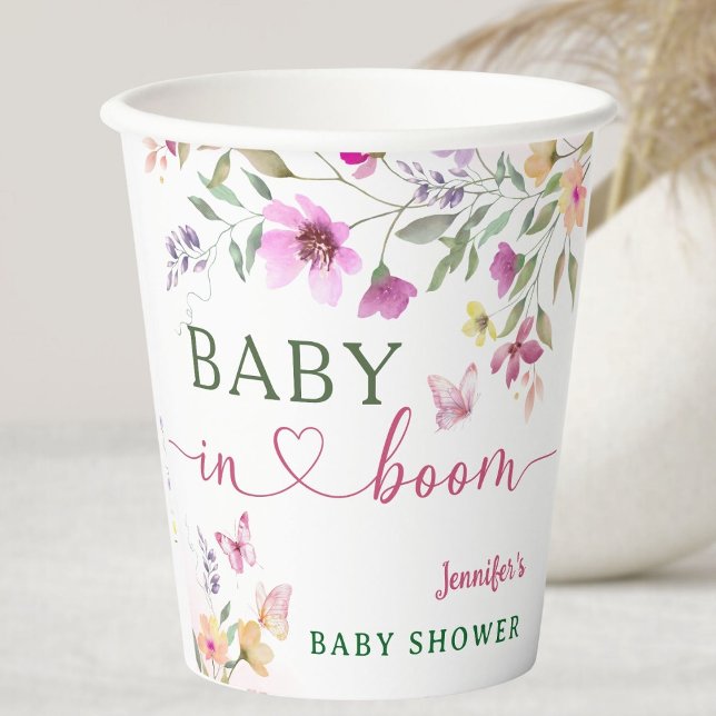 Vasos De Papel Baby In Bloom Wildflower Baby Shower (Subido por el creador)