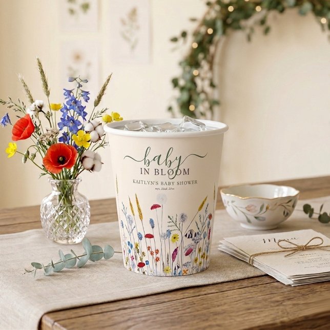 Vasos De Papel Baby in Bloom Wildflower Meadow Baby Shower (Subido por el creador)