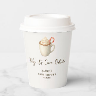 Vasos De Papel Baby, It's Cocoa Outside Baby Shower Paper Cups