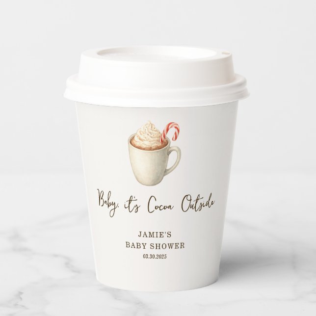 Vasos De Papel Baby, It's Cocoa Outside Baby Shower Paper Cups (Anverso)