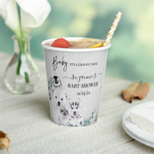 Vasos De Papel Baby It's Cold Outside Arctic Animal Shower Winter
