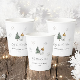 Vasos De Papel Baby It's Cold Outside Mountain Winter Baby Shower
