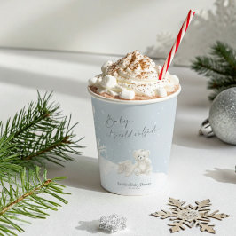 Vasos De Papel Baby, It's Cold Outside Teddy Bear Winter Elegance