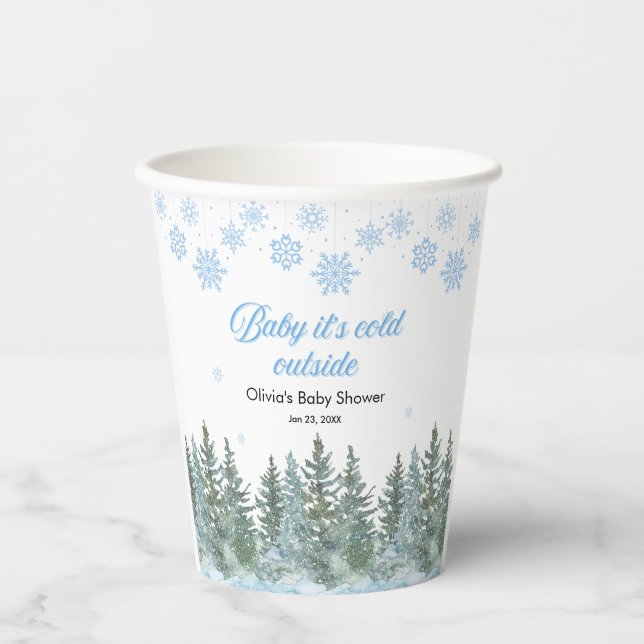Vasos De Papel Baby It's Cold Outside Winter Baby Shower (Anverso)