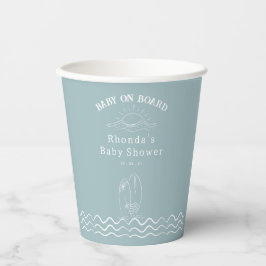Vasos De Papel Baby On Board Surfing Baby Shower