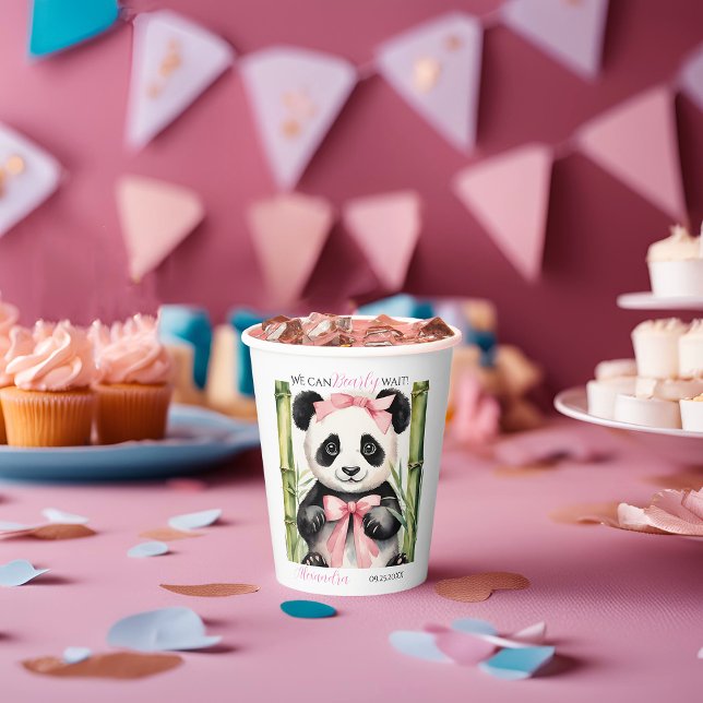 Vasos De Papel Baby Panda Bear Chicas Baby Shower (Subido por el creador)