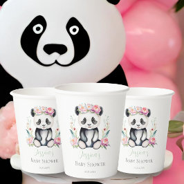 Vasos De Papel Baby Panda Peonies Jungle Baby Shower